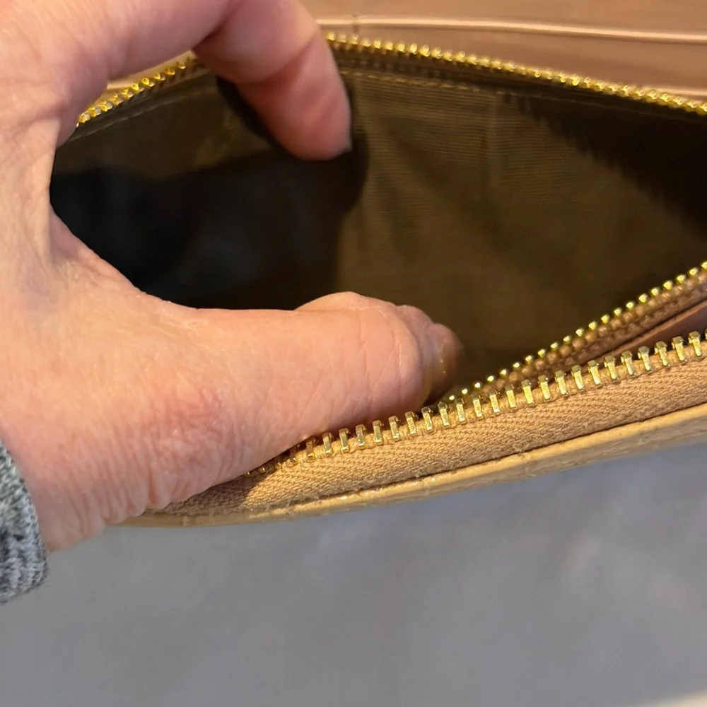 Miu Miu Crocodile-Embossed Leather Continental Wallet Long